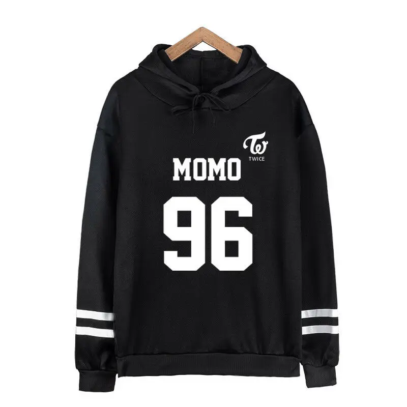 Mainlead Kpop TWICE толстовки Sana Da Hyun Na Yeon Mina Momo унисекс - Цвет: MOMO BLACK