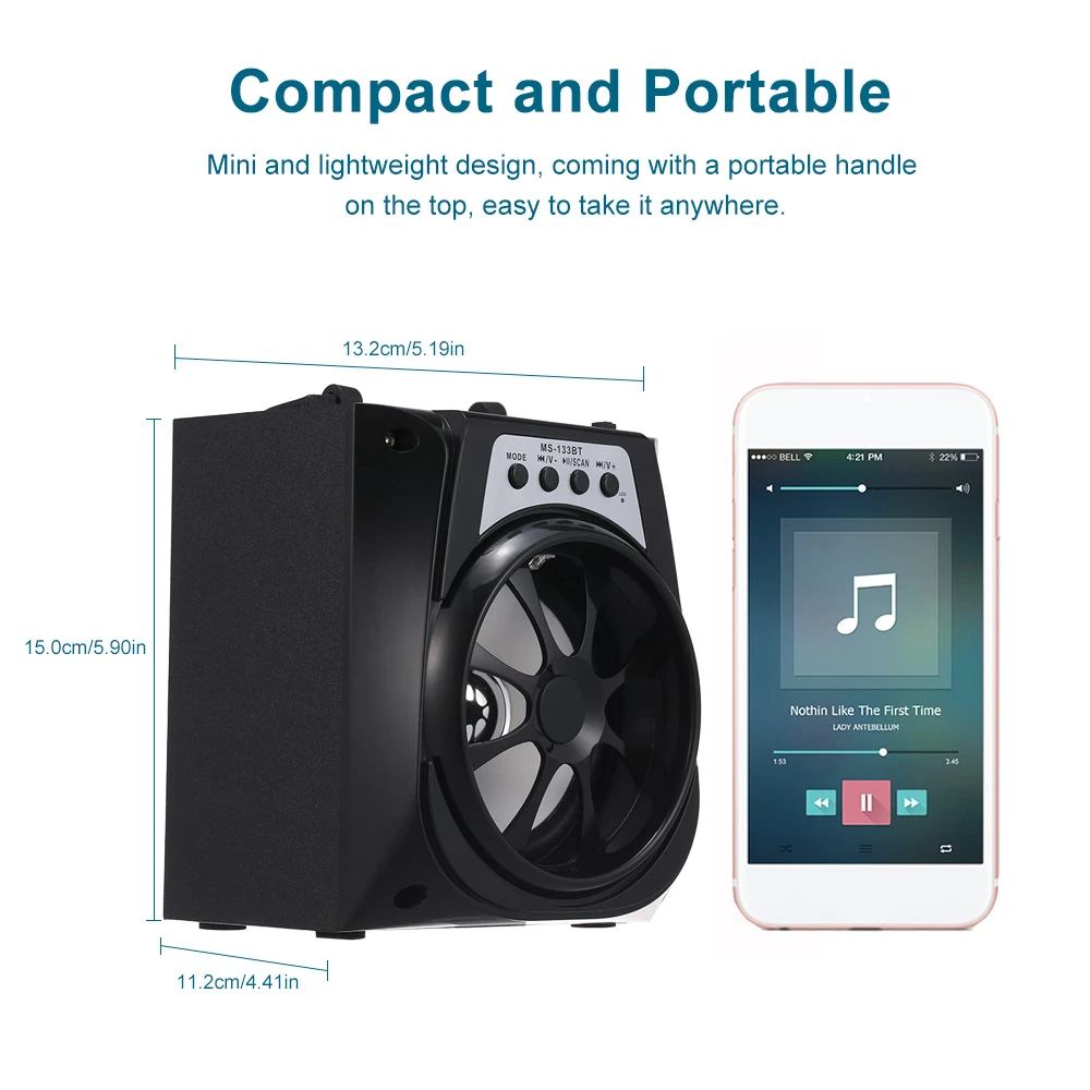 atmosphere speakers Portable Outdoor Speaker Colorful LED Light Super Bass Wireless Bluetooth Speakers FM Radio TF Card AUX IN U Disk Music Player computer speakers