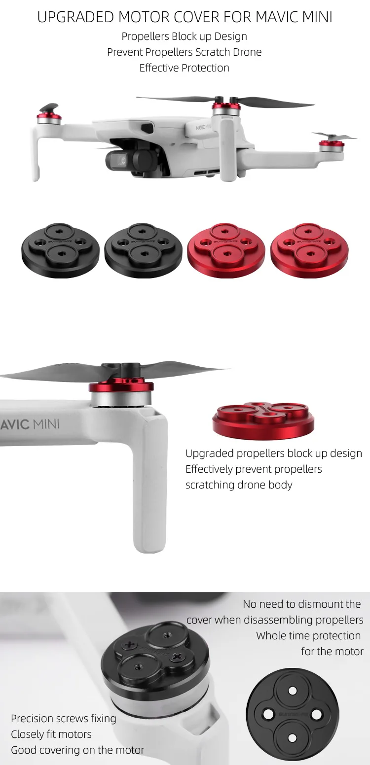 Обновленная крышка двигателя для DJI Mavic мини-протектор для Mavic Mini Drone алюминиевая крышка двигателя предотвращает царапины пропеллера