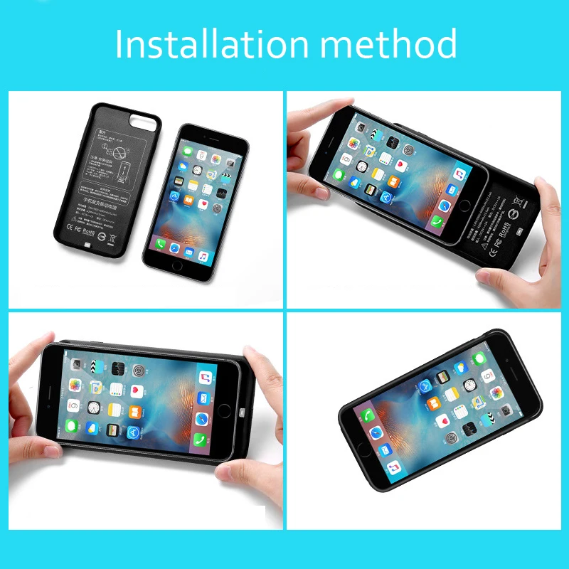 Умный зарядный чехол для телефона для iphone 6s/7/8 зарядное устройство iphone 6plus 7p 8p зарядное устройство TPU+ PC 2500/5000mah 4000/7000mah
