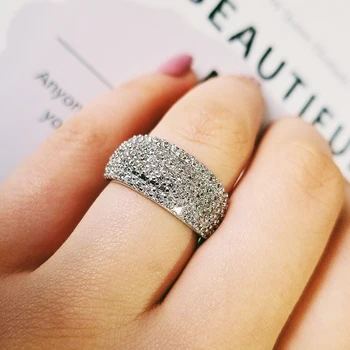 

Best Selling Fashion Round Solid 925 Sterling Silver Eternity Band Ring for Girl Lovers Love Party Gift Jewelry Wholesale R5175