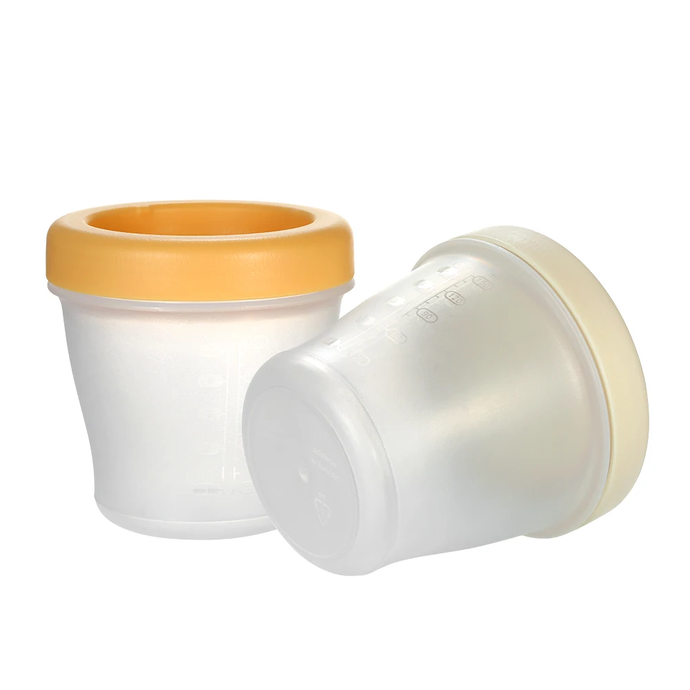 2 шт Портативные контейнеры для детского питания 5 унций BPA-free безопасные многоразовые складные морозильные стаканы для хранения с крышкой для детского питания сок молоко