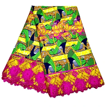 

African Wax Fabric 2019 High Quality Nigerian African Embroidery Lace Fabric For Wedding Dress