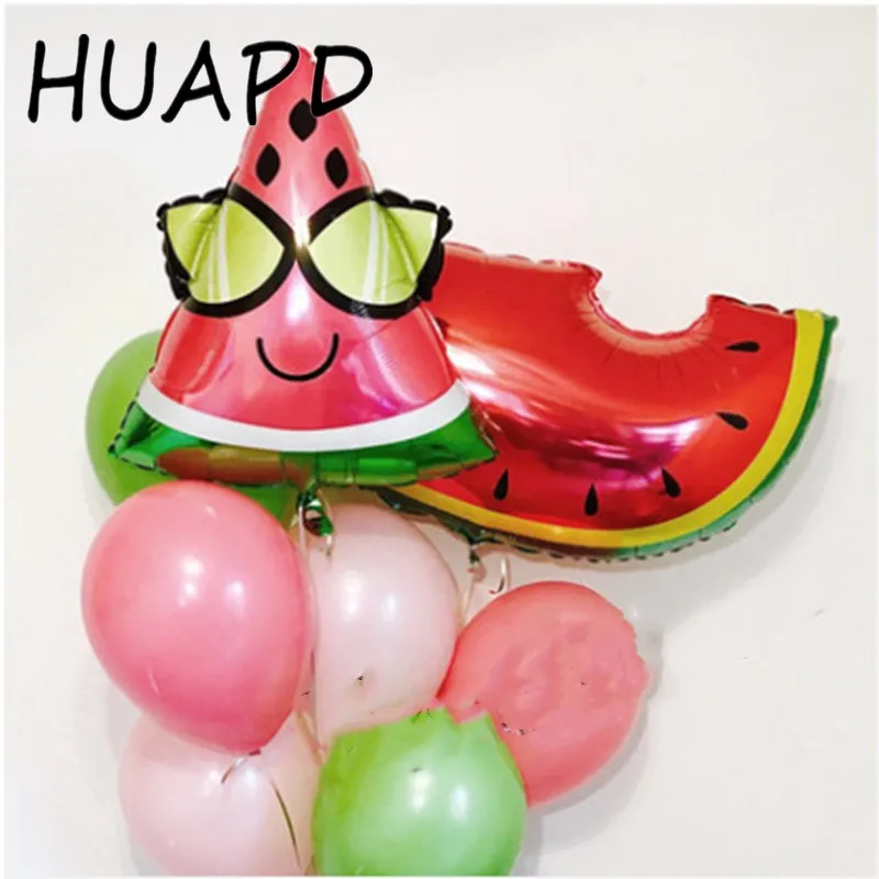 Large Flamingo Donut Sunglasses Watermelon Pineapple Balloons Birthday Summer Theme Party Fruits Helium Globos Decorative Toys