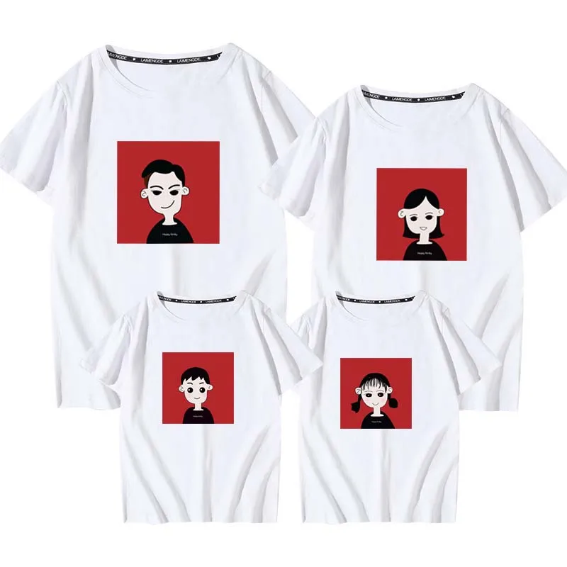 Летняя семейная Одинаковая одежда для отца матери дочери сына смешная футболка с