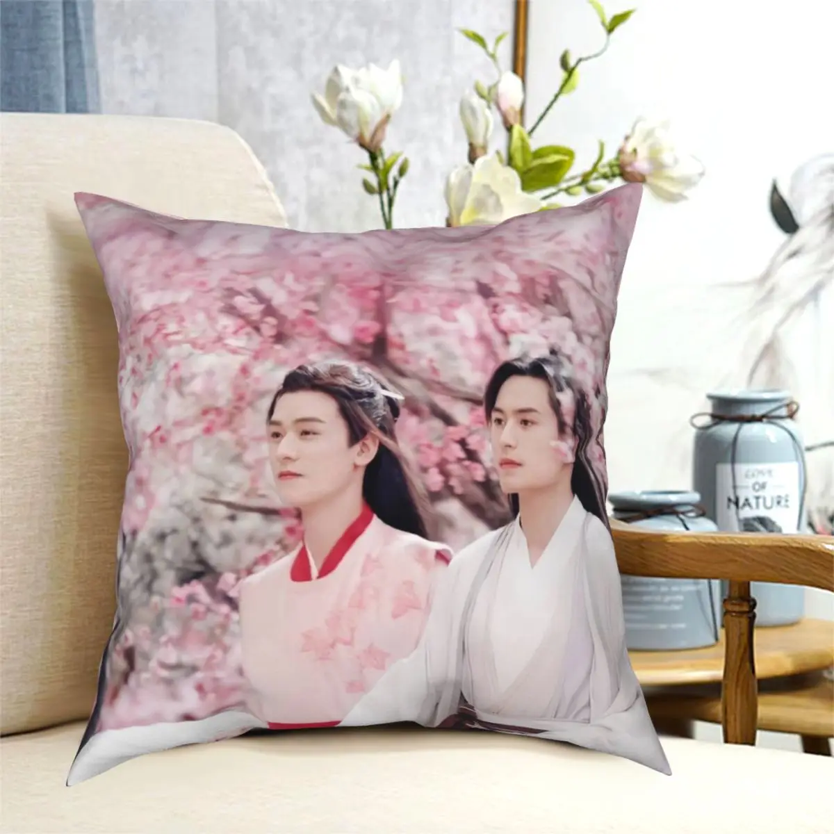 

PINK GARDEN Square Pillowcase Polyester Pattern Zipper Decor Sofa Seater Cushion Case 18"