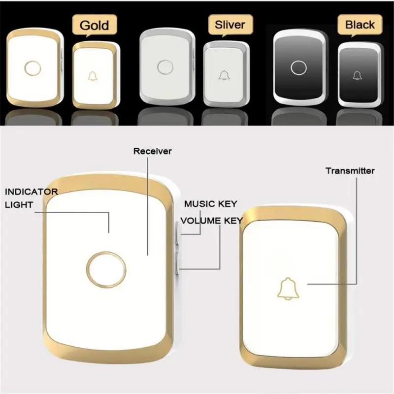 aiphone jo series Home Waterproof Wireless Doorbell Self-powered Button Smart Doorbell Set Family Welcome Outdoor Home Ringtone Receiver wireless video intercom system