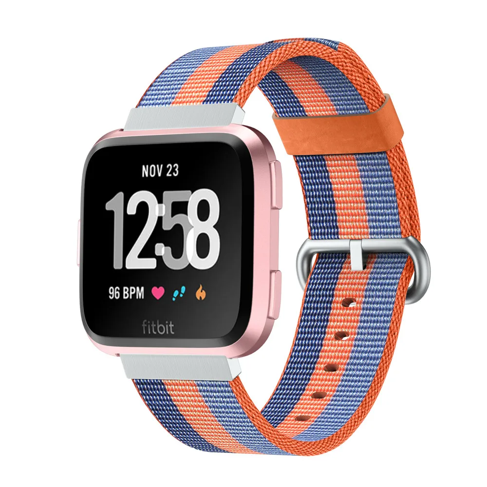 Новое поступление 10 Цвета Браслет для Fitbit Versa смотреть группы нейлоновый ремешок 22 мм Ширина замена ремешок для Fitbit Versa