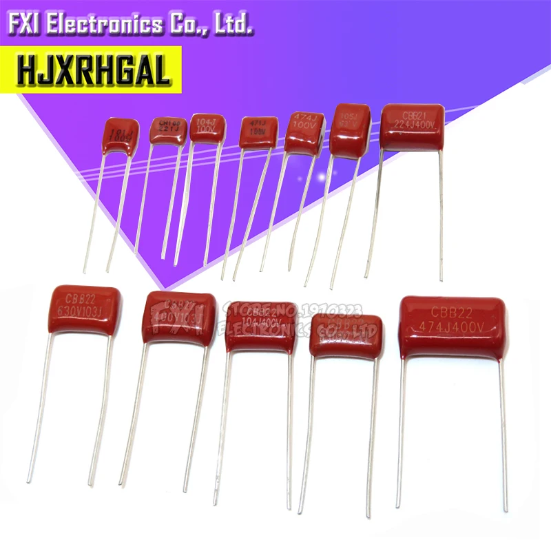 10 шт. 100V471J 2000V104J 250V225J 250V475J 400V104J 400V684J 450V225J 450V105J 630V223J CBB полипропиленовый пленочный конденсатор с алюминиевой крышкой, Новинка