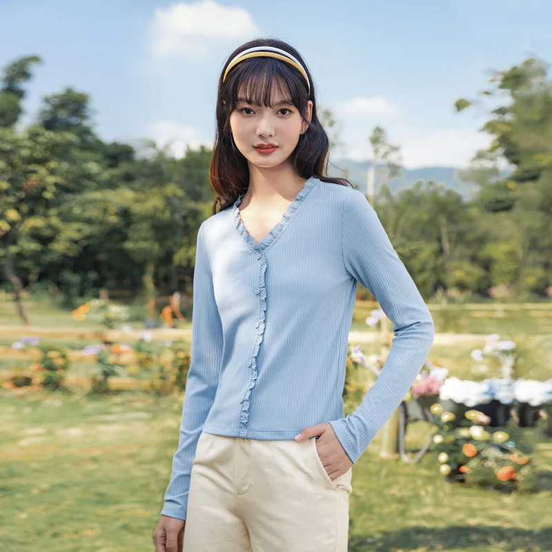 Осенняя Женская облегающая футболка INMAN женская одежда с длинными рукавами