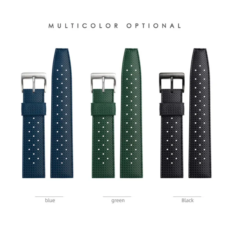 Premium Grade Tropic Rubber Watchband 20mm 22mm For seiko SRP777J1 New Watch straps Diving Waterproof Bracelet Black blue Color