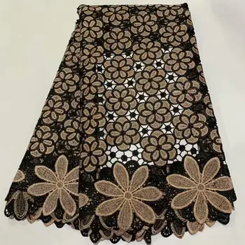 

Hot selling New arrival High Quality 2020 Tulle Water soluble French Nigerian Lace Fabrics Embroidered stone African Lace Fabric