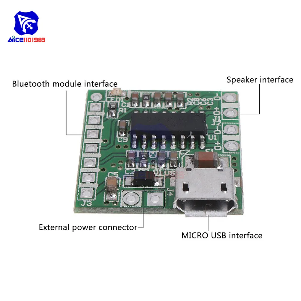 Мини усилитель diymore PAM8403 модуль класса D 2x3 Вт Micro USB Модуль платы усилителя