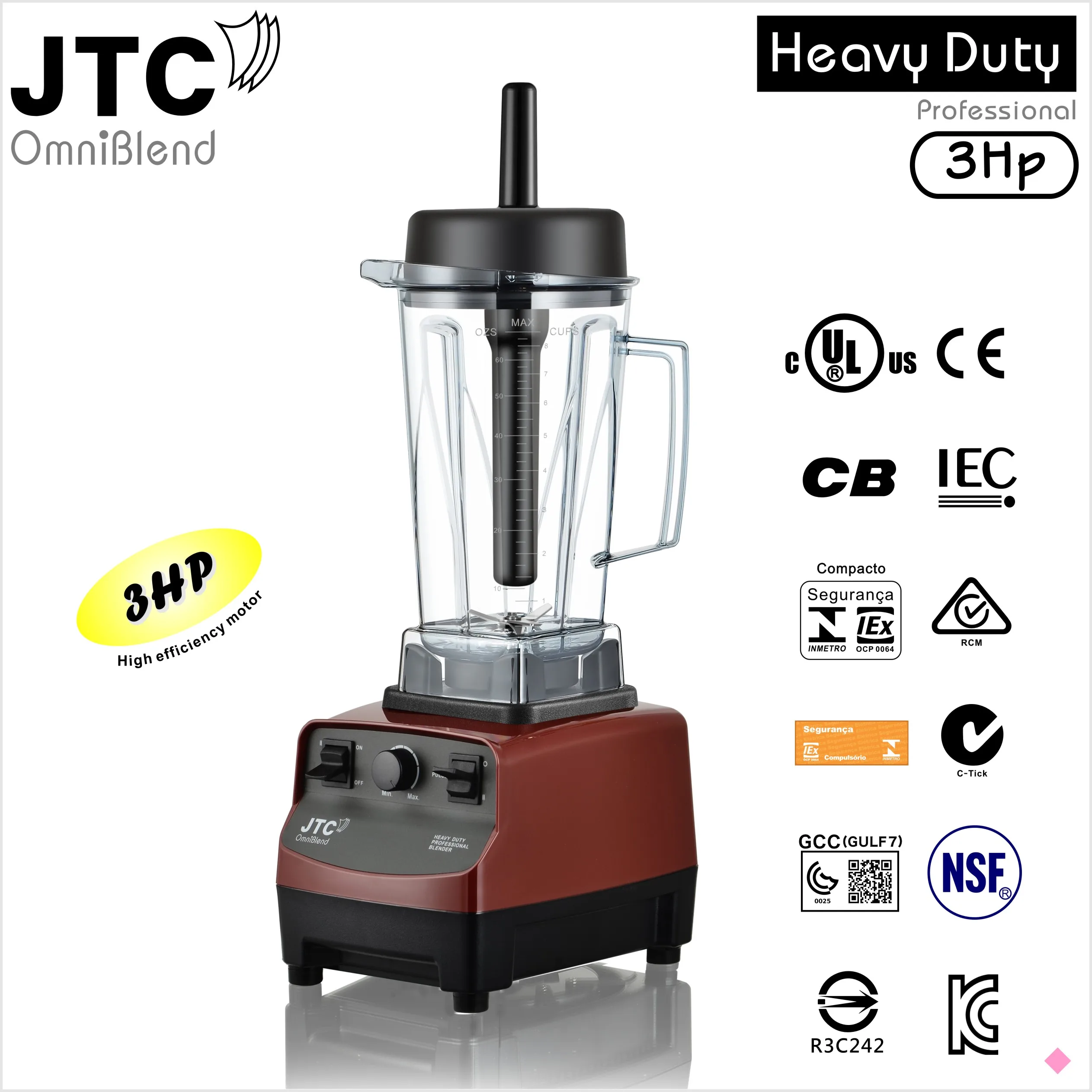 EU/UK Plug 3HP 2200W Heavy Duty Commercial Grade Timer Blender