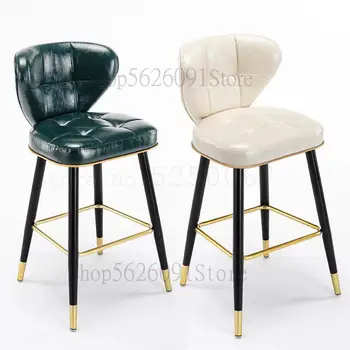 

Lightweight And Luxurious Bar Chair Household Island Chair High Chair Fashionable Iron Bar Chair Modern Simple Chinese High