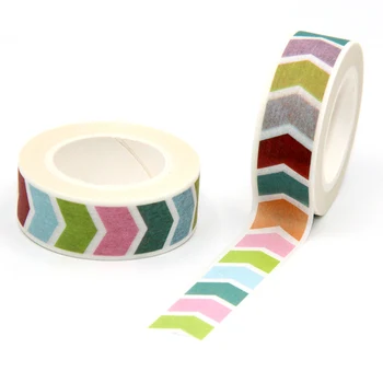 

New Arrival 1PC 15MM*10M Colorful Arrow Washi Tape Wide Sticky Adhesive Tape Scrapbooking Album DIY Decorative Paper Tape