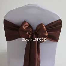 Горячая 17 × 275 см коричневый стул с обивкой из тафты створки для свадебного мероприятия, вечерние, гостиницы, банкета украшения