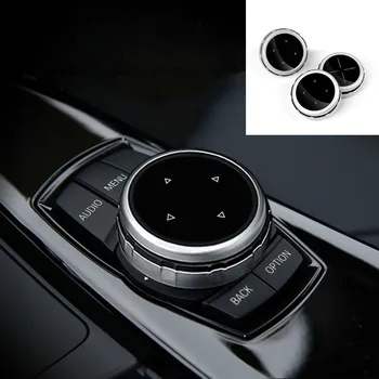 

Car Multimedia Knob & Buttons Covers DIY Decoration Accessories 1 2 3 5 7 Series X1 X3 X5 X6 Universal iDrive Stickers for BMW