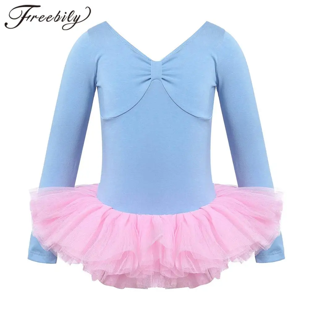 

Ballet Dress Gymnastics Leotards For Girls Kids Long Sleeve Cotton Dancewear Ballet Leotard Tutu Dress Ballerina Party Costumes