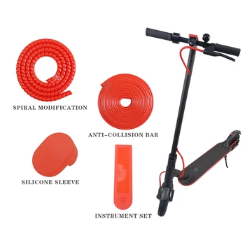

4pcs/set Scratchproof Spiral Strip Silicone Cover Anti-collision Protective Bar Case for Xiaomi M365 M365Pro Electric Scooter
