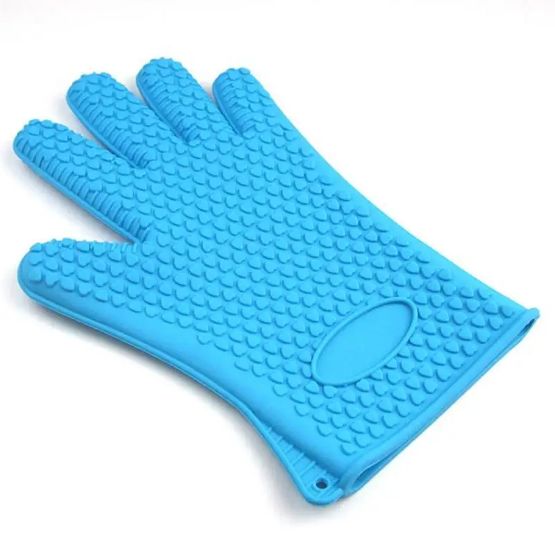 Oven Mitts Silicone Gloves kitchen gloves Kitchen Accessories Cook Gloves 1pcs - Цвет: blue