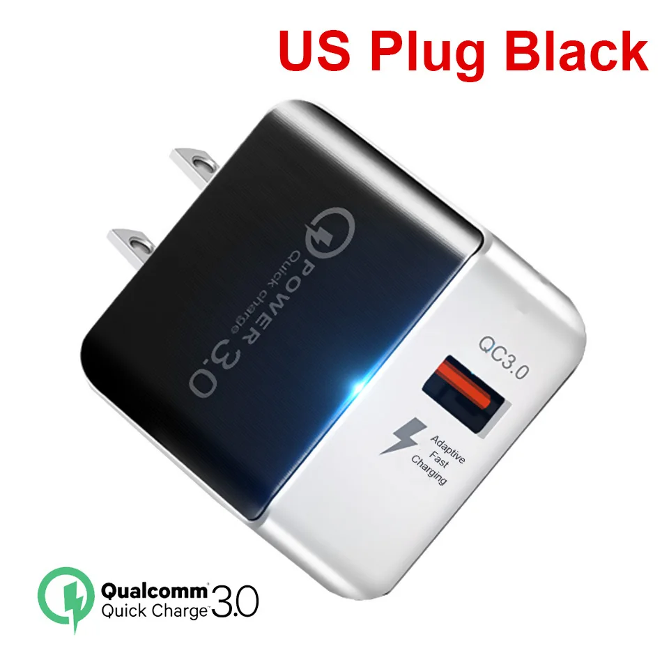 US Nobel Black KSTUCNE Quick Charge 3,0 USB зарядное устройство 18 Вт QC3.0 QC Быстрая зарядка мульти разъем зарядное устройство для мобильного телефона для iPhone samsung Xiaomi huawei - Тип штекера: US Nobel Black
