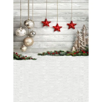 

Christmas Balls Stars Snow Ground Wooden Board Photozone Photography Backgrounds Photographic Backdrops For Photo Studio