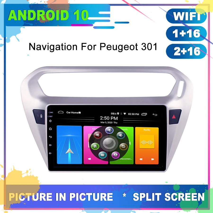 Автомобильный Android 10 GPS для Peugeot 301 Citroen Elysee радио навигация Мультимедийная кассета