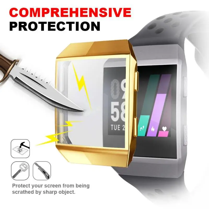 

Smart Watch TPU Protective Cover For Fitbit Ionic Silicone Screen Anti-fall Dust Protection Soft Case Smart Wearable Accessories