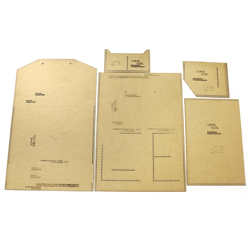 Leather Craft Tool Kit DIY Kraft Paper Template Clutch Bag Pattern