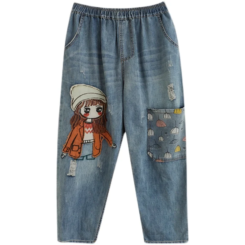 Embroidery Denim Pants For Women 6
