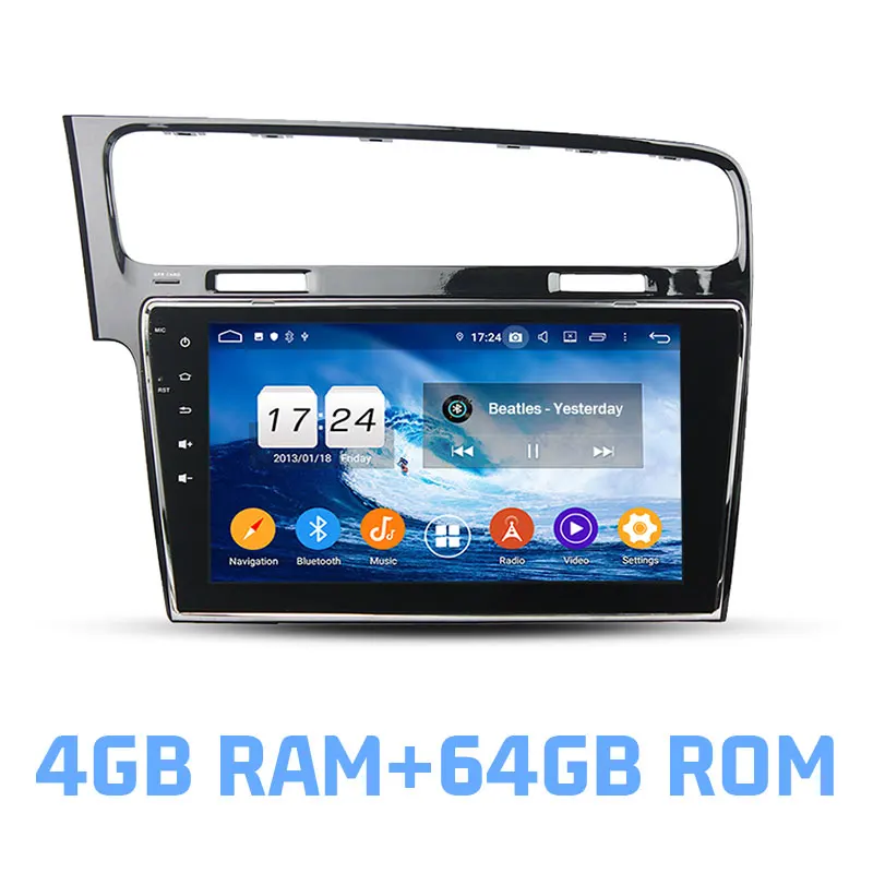 DSP IPS Android 9.0 4GB+64GB+ 8 Core Car DVD Player GPS Map Radio Wifi Bluetooth 4.2 for VW Golf 7 2013 - Цвет: 4GB RAM and 64GB ROM