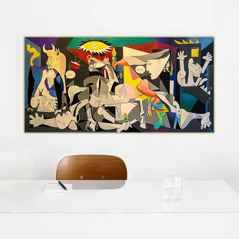 

Citon Pablo Picassoã€ŠGuernicaã€‹Canvas Artwork Oil Painting Abstract Poster Painting Decorative Picture Wall Decor Home Decoration