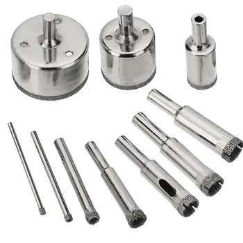 

10pcs Diamond Coated Core Hole Saw 6-30mm Drill Bits Practical Power Tool Holesaw for Glass Ceramic Marble