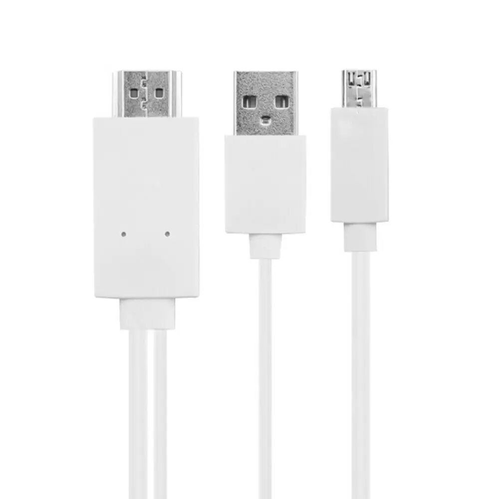 Лидер продаж 2 М 1080P MHL Micro USB/HDMI HD ТВ Кабель-адаптер для samsung Android& ТВ 11PIN Высокое качество 3-в-1 кабели для передачи данных - Цвет: Белый
