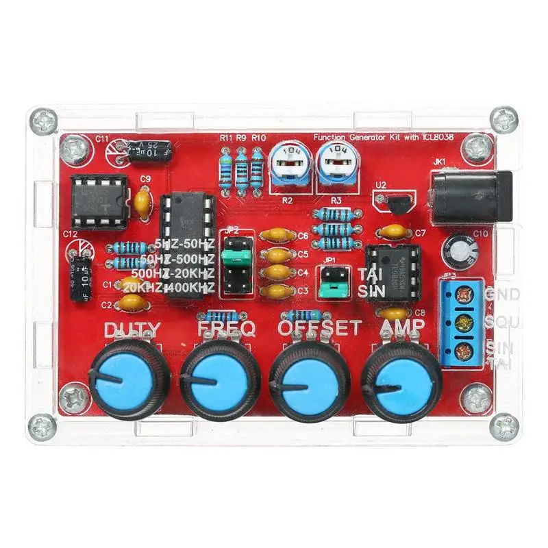 Генератор сигналов DIY Kit функция генератор синтезатор амплитуда 5 Гц~ 400 кГц Регулируемая ICL8038 частота E7O5