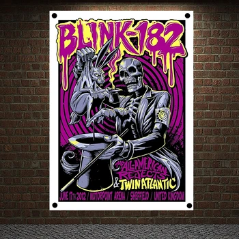 

Large Size Rock Band Banners & Flags Tapestry Wall Art Metal Music Cloth Poster Bedroom Dormitory Decoration Hanging Painting O