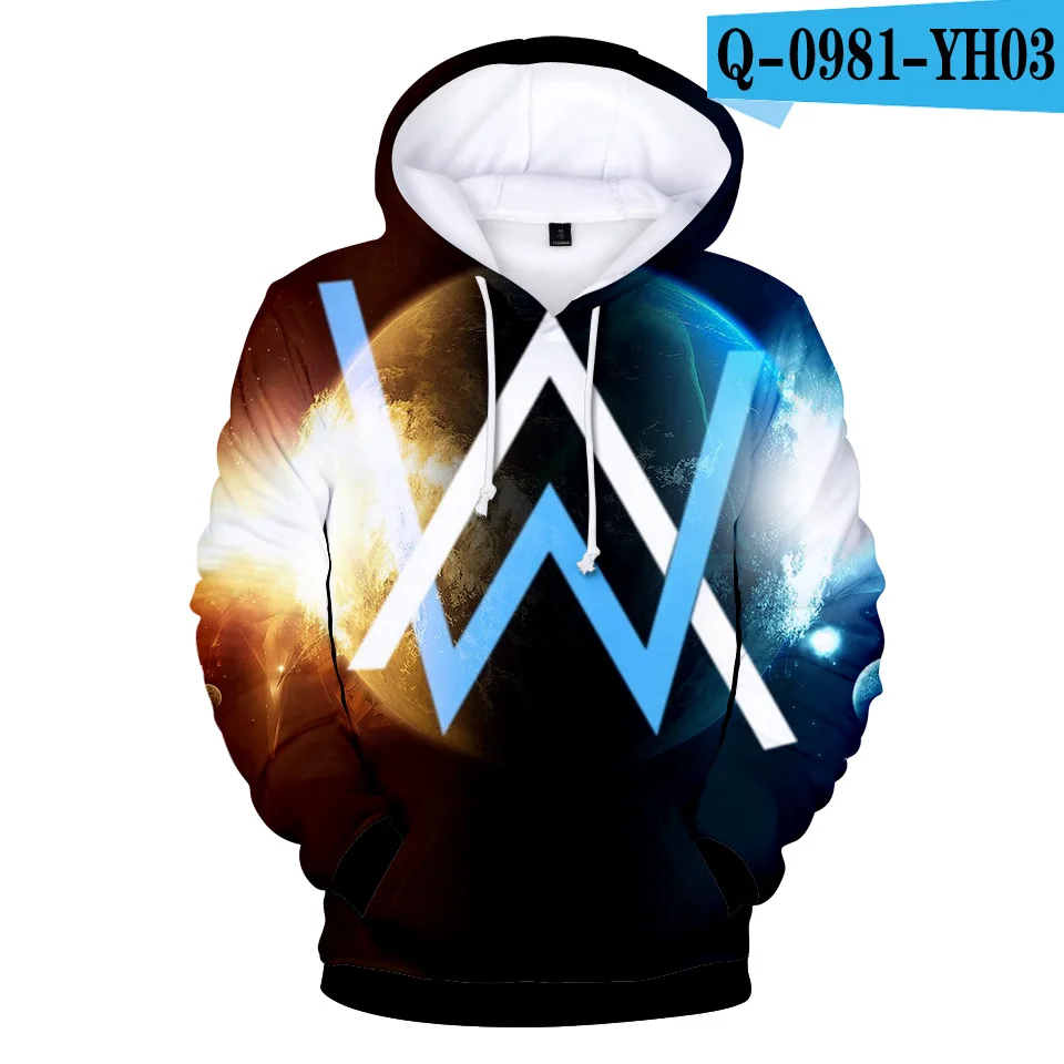 Стиль Alan Walker электронная музыка Tiancai Allen Walker сопутствующие товары осенняя одежда 3D цветная печать Толстовка - Цвет: Picture Color G