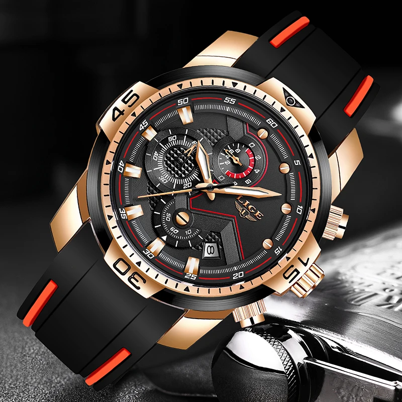 Lige New Mens Watches Top Luxury Brand Men Unique Sport Watch Men Quartz Date Clock Waterproof-2