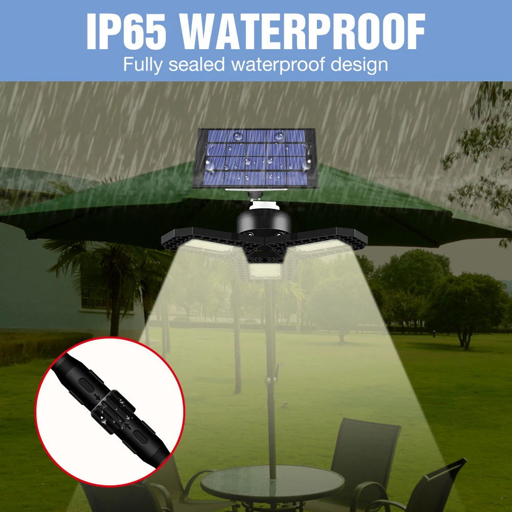 

LED Solar Light Bulb 60W 80W Deformable Garage Lamp Waterproof Outdoors Solar Energy Lamp LED Wall Lights For Courtyard Garden