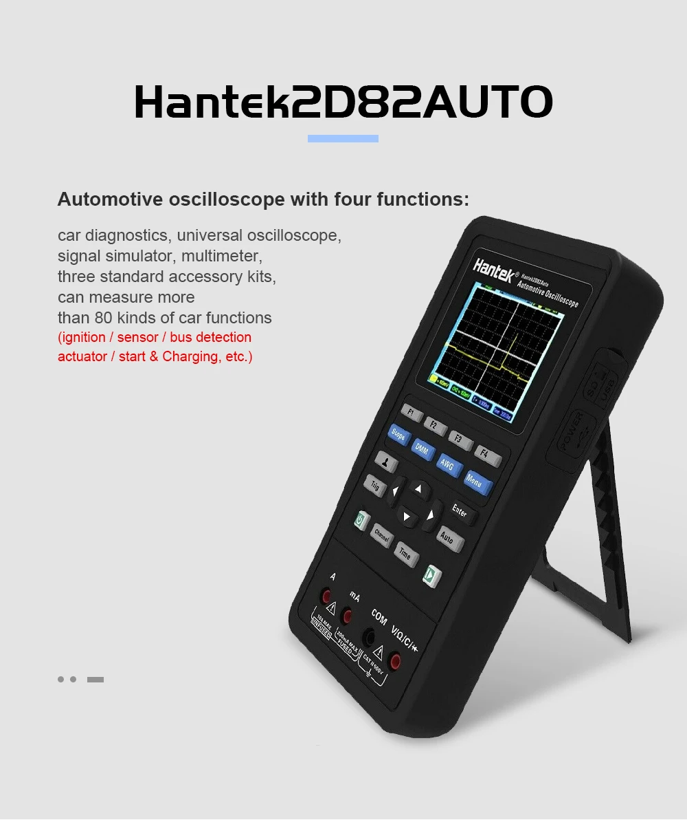 s Portable Hantek 2D82 Digital Oscilloscope Portable Car Oscilloscope
