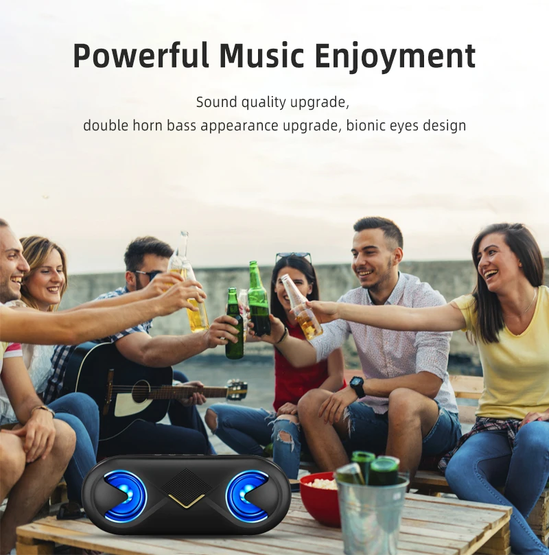 Портативный беспроводной Bluetooth динамик стерео громкоговоритель звук системы наружный водонепроницаемый динамик музыка объемный