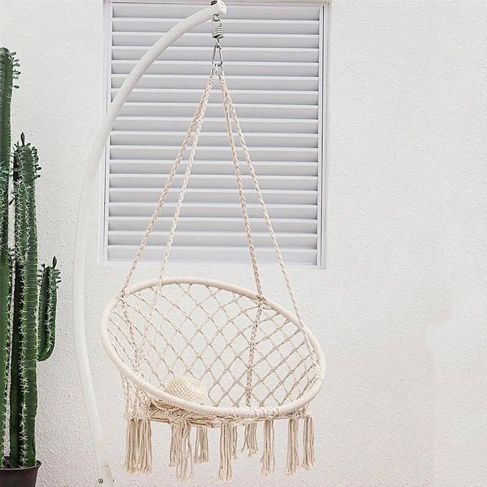 

Round Hammock Chair Outdoor Indoor Dormitory Bedroom Yard For Child Adult Swinging Hanging Single Safety Chair Hammock