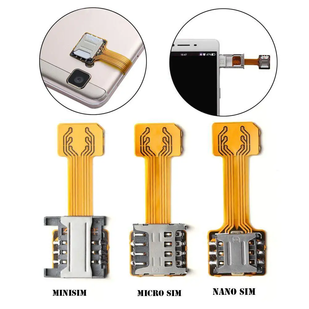 Адаптер Micro SD с двумя SIM-картами для Android удлинитель телефона Nano Mic | Компьютеры и