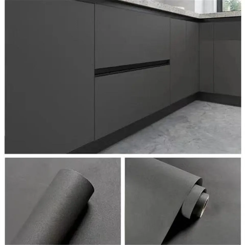 adesivo cinza para porta de cozinha móveis decorar papel de cobertura de filme prova decoração de casa