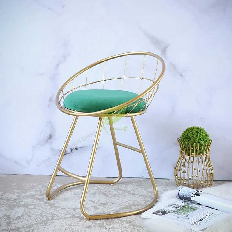 

Modern Bar Stool Iron Bar Chair Bar Stool Seat Beauty Salon Furniture Make Up Chair Modern Simplicity Ins Soft Case Armchair