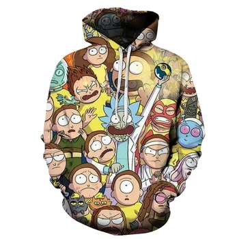 

Funny Rick And Morty Design Sweatshirt Hoodies Men Women Anime Printed Streetwear Spring Long Sleeve Hoody Male Tracksuit