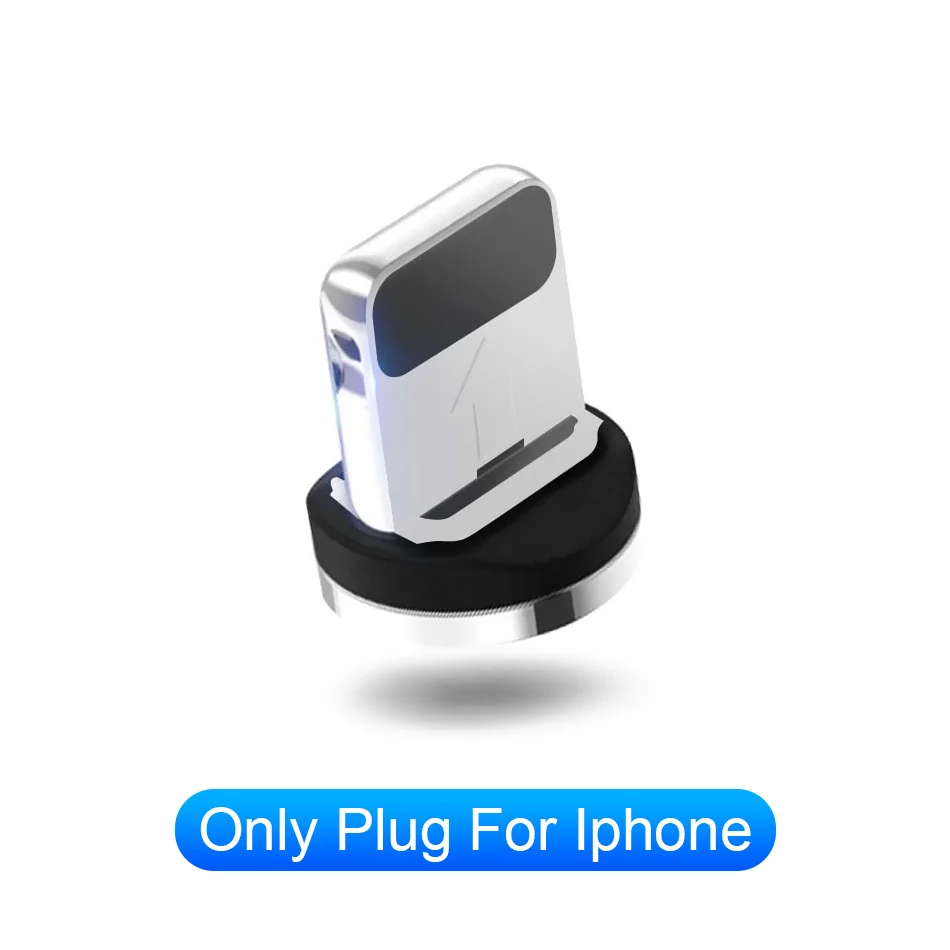 Only For iPhone Plug Магнитный светодиодный кабель Micro USB для samsung S10 S9 type-c зарядная Зарядка для iPhone Xs 1 м магнитное зарядное устройство кабели usb type C - Цвет: Only For iPhone Plug