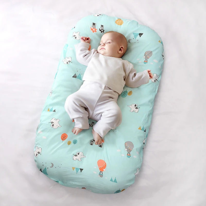

Premium Baby Lounger Portable Cotton Nest for Boys Girls Travel Bed Infant Cotton Cradle Crib Newborn Soft Sleeping Bassinet