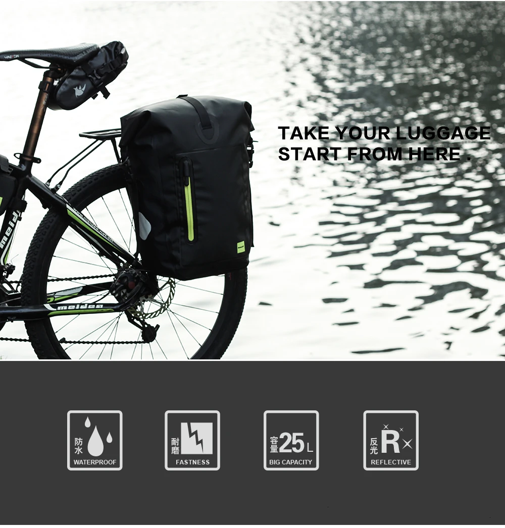 Discount 25L-27L Waterproof Bike Bag MTB Road Bike Bicycle Rear Rack Pannier Bag Cycling Rear Seat Bag Shoulder Bag Bike Accessories 39